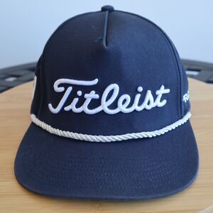 Titleist Elite Tour Rope Flat Bill Golf Snapback Hat/Cap FootJoy PRO V1 Navy